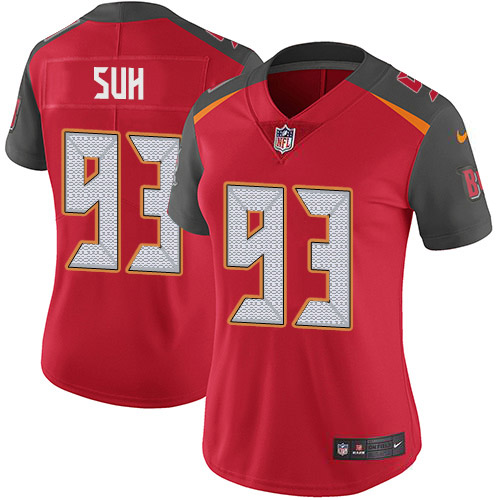 Nike Buccaneers #93 Ndamukong Suh Red Team Color Women's Stitched NFL Vapor Untouchable Limited Jersey