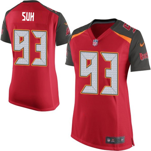 Nike Buccaneers #93 Ndamukong Suh Red Team Color Women's Stitched NFL New Elite Jersey