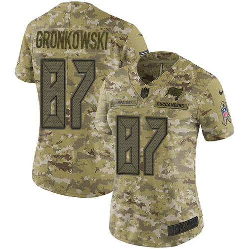 Nike Buccaneers #87 Rob Gronkowski Camo Women's Stitched NFL Limited 2018 Salute To Service Jersey