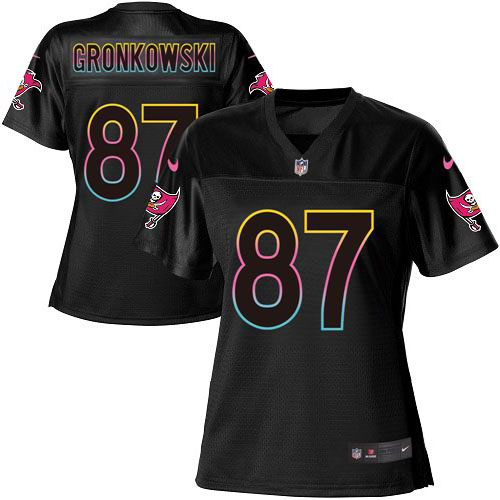 Nike Buccaneers #87 Rob Gronkowski Black Women's NFL Fashion Game Jersey