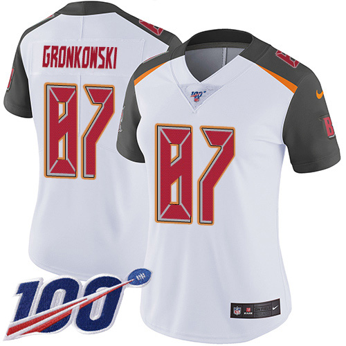 Nike Buccaneers #87 Rob Gronkowski White Women's Stitched NFL 100th Season Vapor Untouchable Limited Jersey