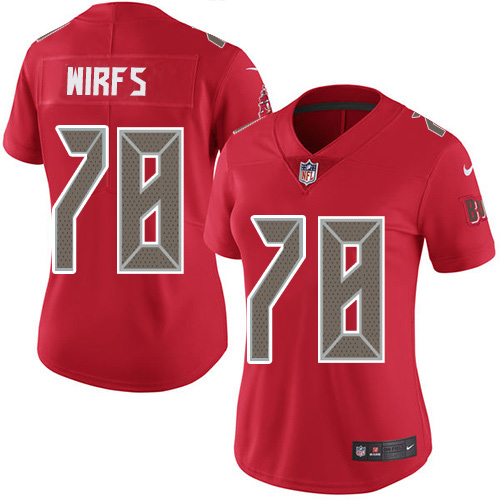 Nike Buccaneers #78 Tristan Wirfs Red Women's Stitched NFL Limited Rush Jersey