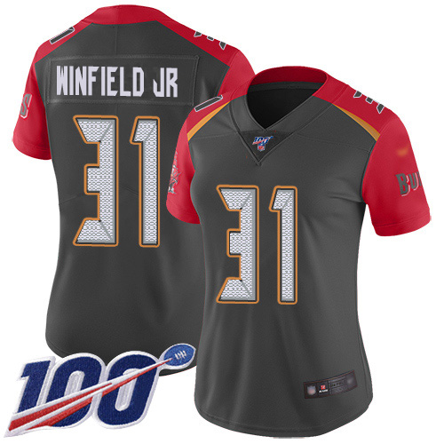 Nike Buccaneers #31 Antoine Winfield Jr. Gray Women's Stitched NFL Limited Inverted Legend 100th Season Jersey