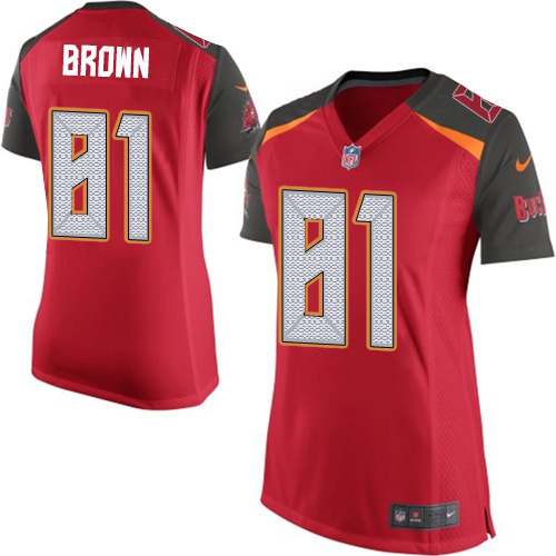 Nike Buccaneers #81 Antonio Brown Red Team Color Women's Stitched NFL New Elite Jersey