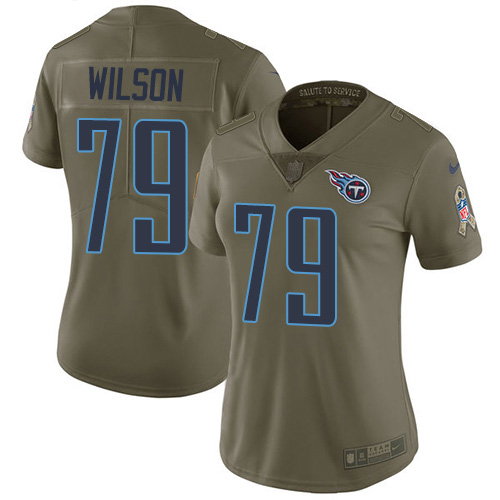 Nike Titans #79 Isaiah Wilson Olive Women's Stitched NFL Limited 2017 Salute To Service Jersey