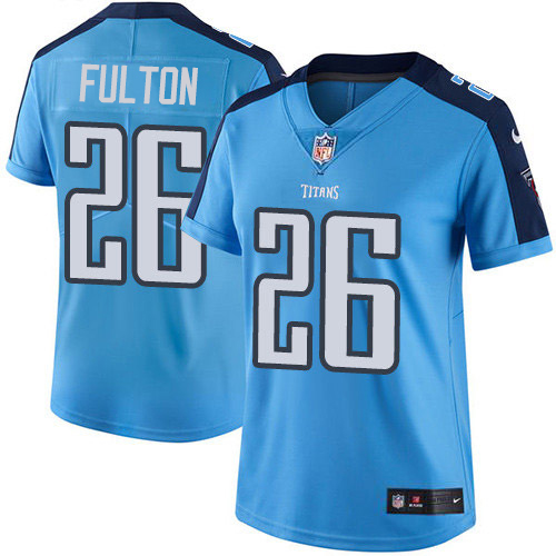 Nike Titans #26 Kristian Fulton Light Blue Women's Stitched NFL Limited Rush Jersey