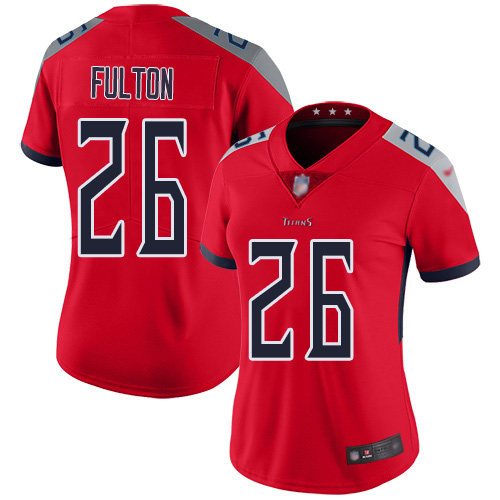 Nike Titans #26 Kristian Fulton Red Women's Stitched NFL Limited Inverted Legend Jersey