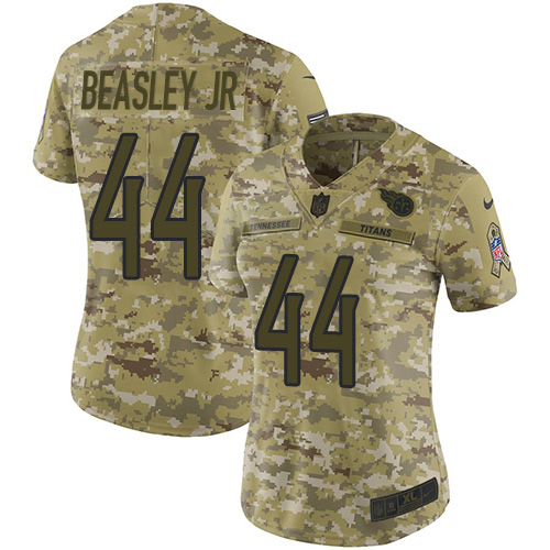 Nike Titans #44 Vic Beasley Jr Camo Women's Stitched NFL Limited 2018 Salute To Service Jersey