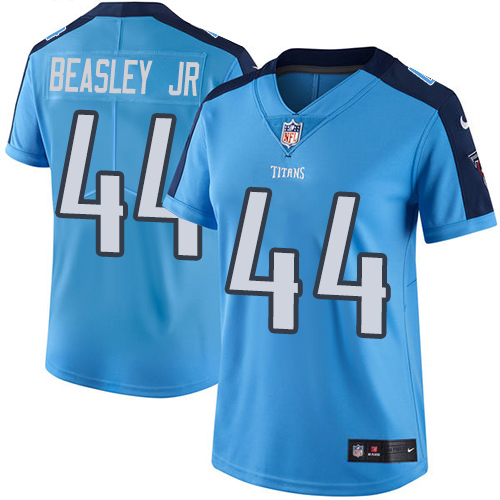 Nike Titans #44 Vic Beasley Jr Light Blue Women's Stitched NFL Limited Rush Jersey