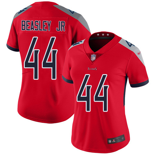 Nike Titans #44 Vic Beasley Jr Red Women's Stitched NFL Limited Inverted Legend Jersey