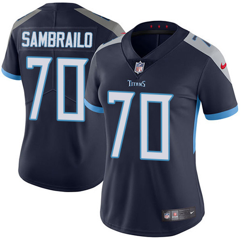 Nike Titans #70 Ty Sambrailo Navy Blue Team Color Women's Stitched NFL Vapor Untouchable Limited Jersey Nike Titans #70 Ty Sambrailo Navy Blue Team Color Women's Stitched NFL Vapor Untouchable Limited Jersey