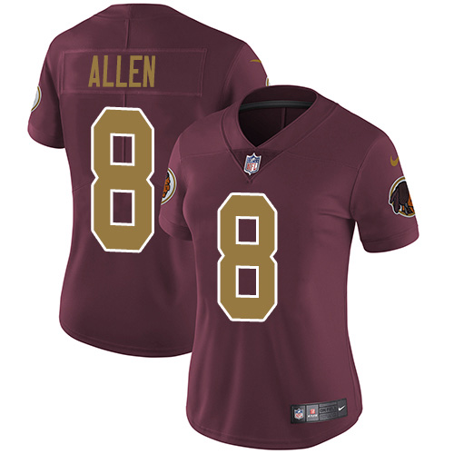 Nike Redskins #8 Kyle Allen Burgundy Red Alternate Women's Stitched NFL Vapor Untouchable Limited Jersey
