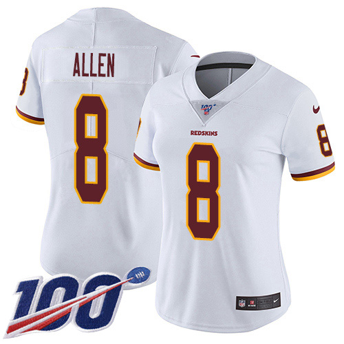 Nike Redskins #8 Kyle Allen White Women's Stitched NFL 100th Season Vapor Untouchable Limited Jersey Nike Redskins #8 Kyle Allen White Women's Stitched NFL 100th Season Vapor Untouchable Limited Jersey
