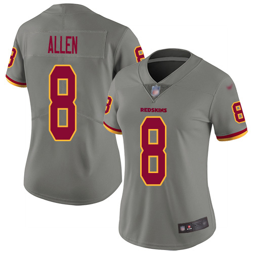 Nike Redskins #8 Kyle Allen Gray Women's Stitched NFL Limited Inverted Legend Jersey
