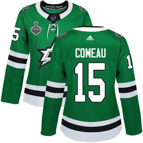 Adidas Stars #15 Blake Comeau Green Home Authentic Women's 2020 Stanley Cup Final Stitched NHL Jersey