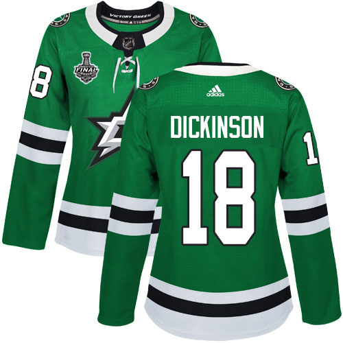 Adidas Stars #18 Jason Dickinson Green Home Authentic Women's 2020 Stanley Cup Final Stitched NHL Jersey