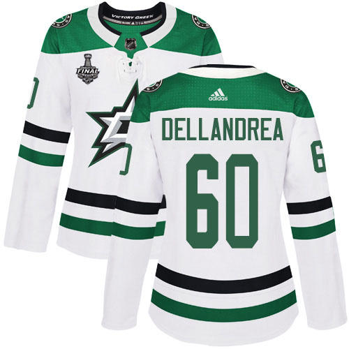 Adidas Stars #60 Ty Dellandrea White Road Authentic Women's 2020 Stanley Cup Final Stitched NHL Jersey