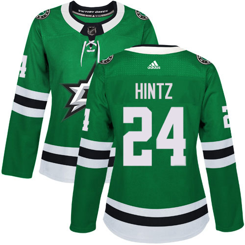 Adidas Stars #24 Roope Hintz Green Home Authentic Women's Stitched NHL Jersey