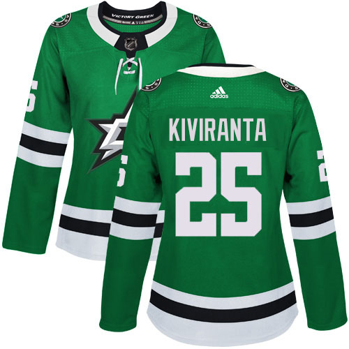 Adidas Stars #25 Joel Kiviranta Green Home Authentic Women's Stitched NHL Jersey