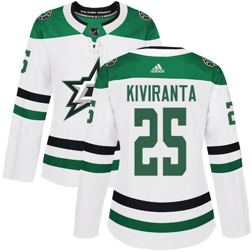 Adidas Stars #25 Joel Kiviranta White Road Authentic Women's Stitched NHL Jersey Adidas Stars #25 Joel Kiviranta White Road Authentic Women's Stitched NHL Jersey
