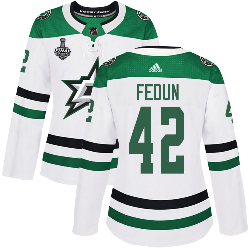 Adidas Stars #42 Taylor Fedun White Road Authentic Women's 2020 Stanley Cup Final Stitched NHL Jersey