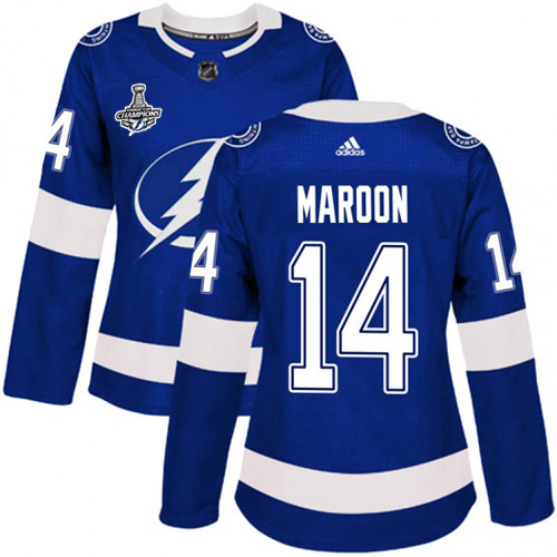 Adidas Lightning #14 Pat Maroon Blue Home Authentic Women's 2020 Stanley Cup Champions Stitched NHL Jersey