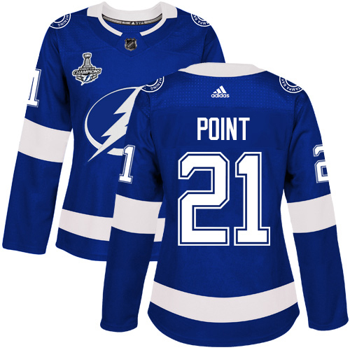 Adidas Lightning #21 Brayden Point Blue Home Authentic Women's 2020 Stanley Cup Champions Stitched NHL Jersey