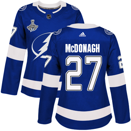 Adidas Lightning #27 Ryan McDonagh Blue Home Authentic Women's 2020 Stanley Cup Final Stitched NHL Jersey