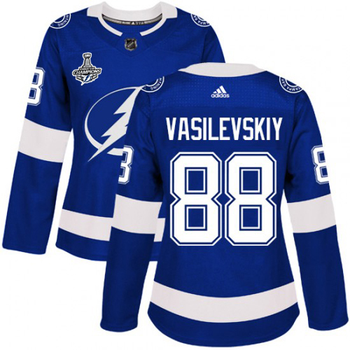 Adidas Lightning #88 Andrei Vasilevskiy Blue Home Authentic Women's 2020 Stanley Cup Final Stitched NHL Jersey