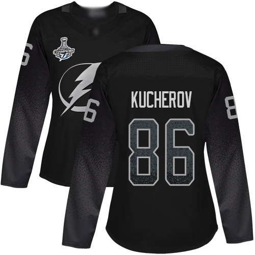 Adidas Lightning #86 Nikita Kucherov Black Alternate Authentic Women's 2020 Stanley Cup Champions Stitched NHL Jersey