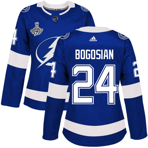 Adidas Lightning #24 Zach Bogosian Blue Home Authentic Women's 2020 Stanley Cup Champions Stitched NHL Jersey
