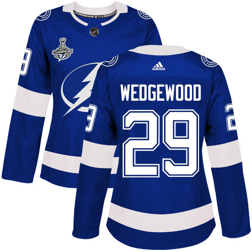 Adidas Lightning #29 Scott Wedgewood Blue Home Authentic Women's 2020 Stanley Cup Champions Stitched NHL Jersey
