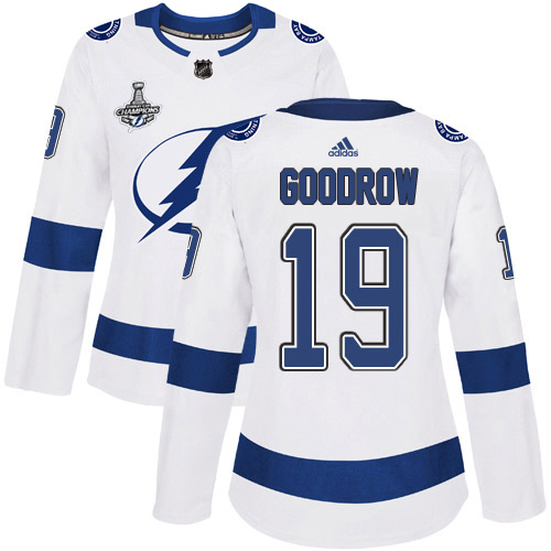 Adidas Lightning #19 Barclay Goodrow White Road Authentic Women's 2020 Stanley Cup Champions Stitched NHL Jersey