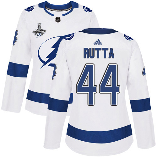 Adidas Lightning #44 Jan Rutta White Road Authentic Women's 2020 Stanley Cup Champions Stitched NHL Jersey