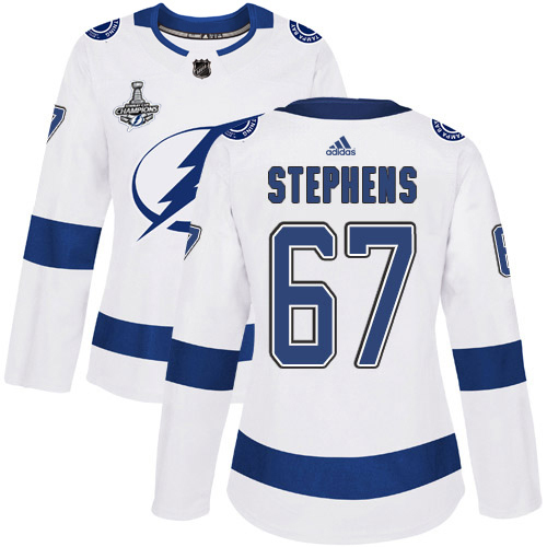 Adidas Lightning #67 Mitchell Stephens White Road Authentic Women's 2020 Stanley Cup Champions Stitched NHL Jersey