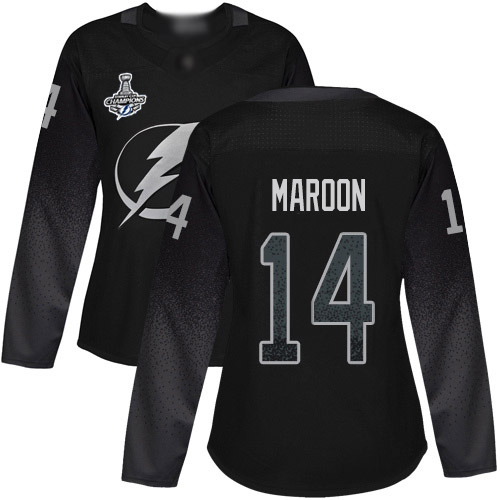 Adidas Lightning #14 Pat Maroon Black Alternate Authentic Women's 2020 Stanley Cup Champions Stitched NHL Jersey