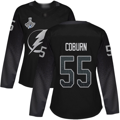 Adidas Lightning #55 Braydon Coburn Black Alternate Authentic Women's 2020 Stanley Cup Champions Stitched NHL Jersey