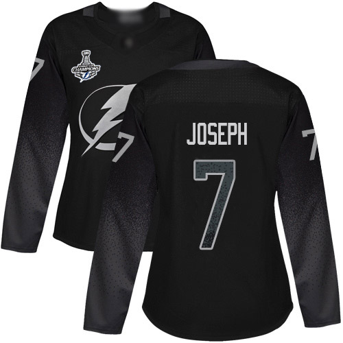 Adidas Lightning #7 Mathieu Joseph Black Alternate Authentic Women's 2020 Stanley Cup Champions Stitched NHL Jersey