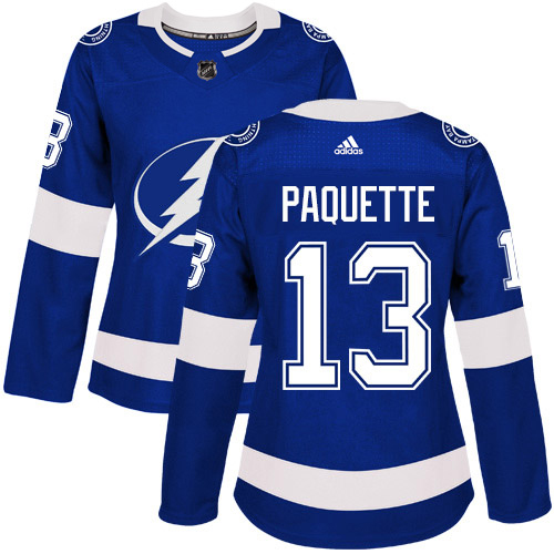 Adidas Lightning #13 Cedric Paquette Blue Home Authentic Women's Stitched NHL Jersey