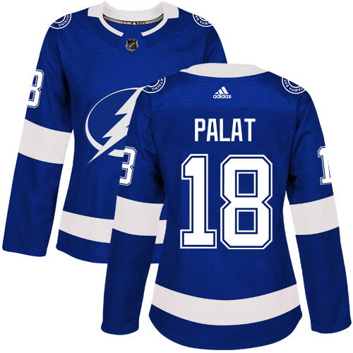 Adidas Lightning #18 Ondrej Palat Blue Home Authentic Women's Stitched NHL Jersey