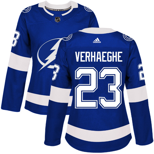 Adidas Lightning #23 Carter Verhaeghe Blue Home Authentic Women's Stitched NHL Jersey