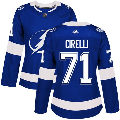 Adidas Lightning #71 Anthony Cirelli Blue Home Authentic Women's Stitched NHL Jersey