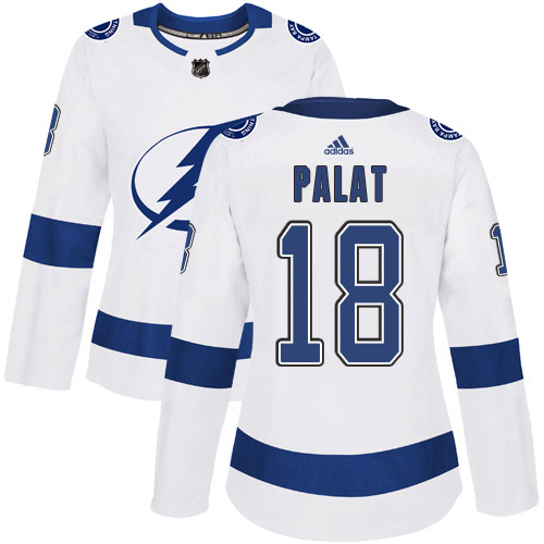 Adidas Lightning #18 Ondrej Palat White Road Authentic Women's Stitched NHL Jersey
