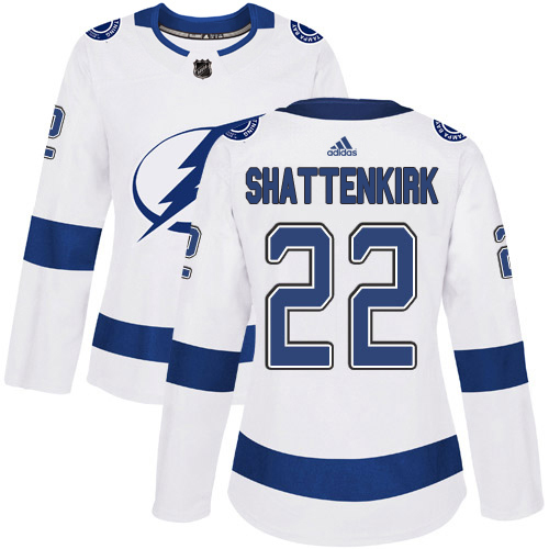 Adidas Lightning #22 Kevin Shattenkirk White Road Authentic Women's Stitched NHL Jersey