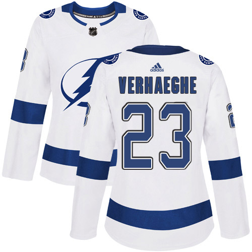Adidas Lightning #23 Carter Verhaeghe White Road Authentic Women's Stitched NHL Jersey