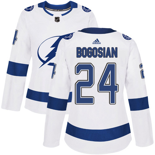 Adidas Lightning #24 Zach Bogosian White Road Authentic Women's Stitched NHL Jersey