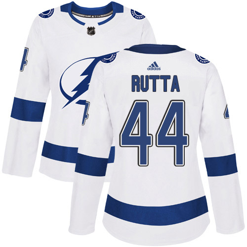 Adidas Lightning #44 Jan Rutta White Road Authentic Women's Stitched NHL Jersey