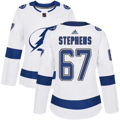 Adidas Lightning #67 Mitchell Stephens White Road Authentic Women's Stitched NHL Jersey