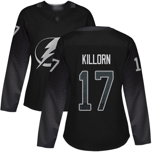 Adidas Lightning #17 Alex Killorn Black Alternate Authentic Women's Stitched NHL Jersey