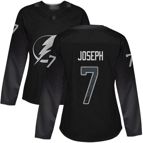 Adidas Lightning #7 Mathieu Joseph Black Alternate Authentic Women's Stitched NHL Jersey